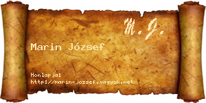 Marin József névjegykártya